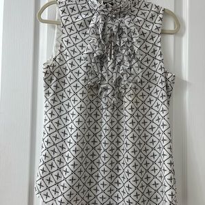 White House Black Market Sleeveless Ruffle Blouse